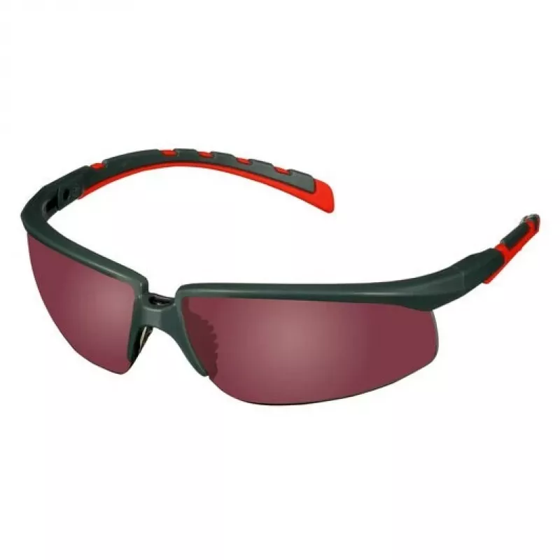 3M S2024AS-RED Sicherheitsbrille Schutzbrille Kunststoff Grau, Rot