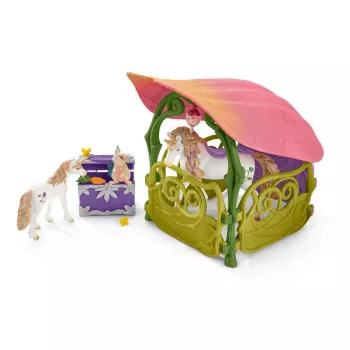 schleich BAYALA Glitzerndes Blumenhaus mit Einhörnern, See und Stall