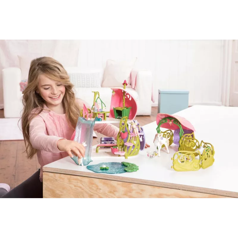 schleich BAYALA Glitzerndes Blumenhaus mit Einhörnern, See und Stall