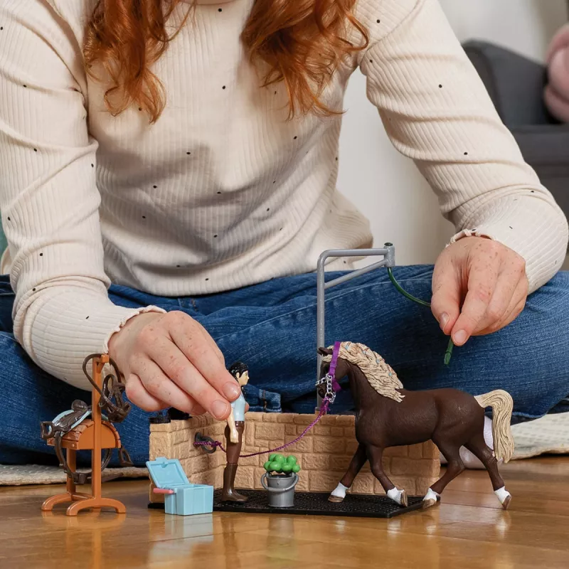 schleich HORSE CLUB Waschplatz mit Emily & Luna, Tier, Pferdestall, Pferde, 5 Jahr(e), Mehrfarbig, Kunststoff