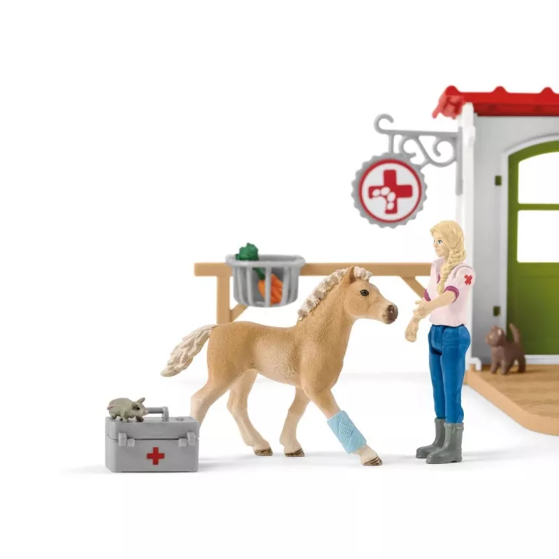 schleich Tierarztpraxis mit Tieren, Bauernhof, Bauernhoftiere / Bauernhofspielzeug, 3 Jahr(e), Mehrfarbig