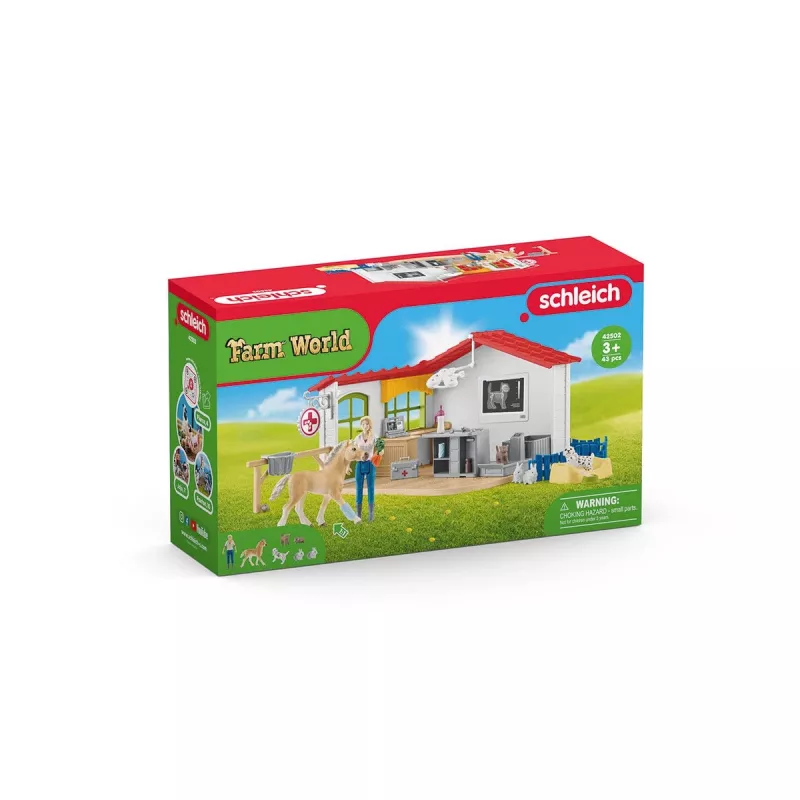 schleich Tierarztpraxis mit Tieren, Bauernhof, Bauernhoftiere / Bauernhofspielzeug, 3 Jahr(e), Mehrfarbig