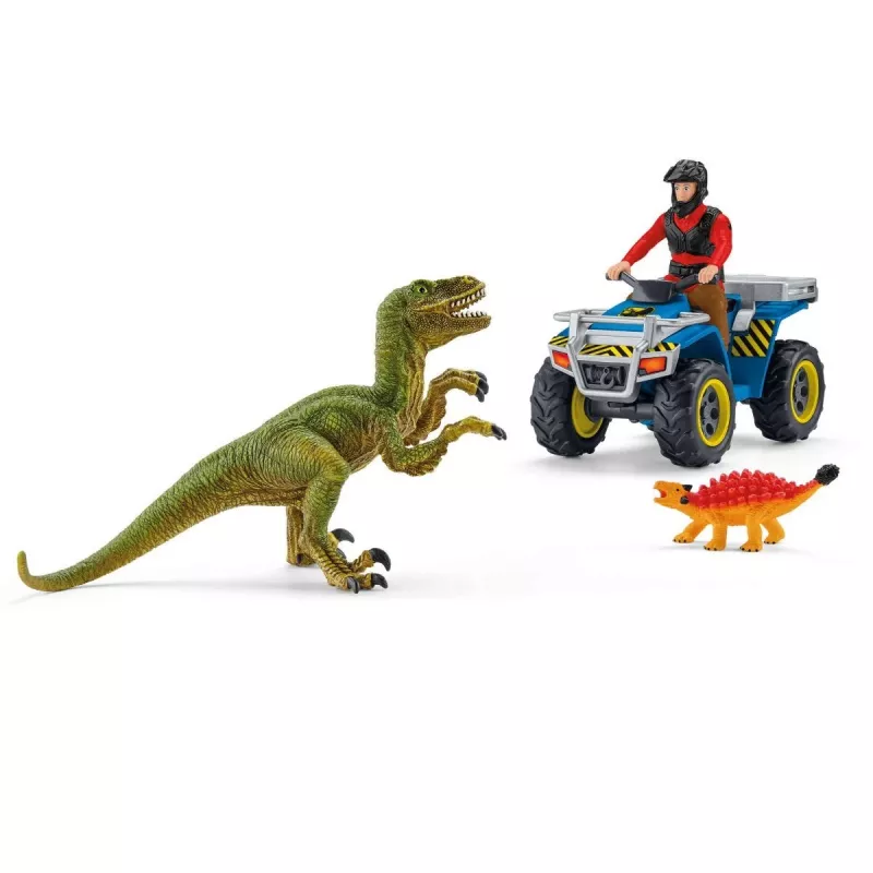 Spielset Schleich Dinosaurs Quad Flucht vor dem Velociraptor