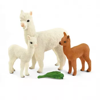 schleich WILD LIFE Alpaka-Set, 3 Jahr(e), Wild Life, Braun, Grün, Weiß, 3 Stk.