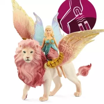 Figure Schleich BAYALA Fee im Flug auf geflügeltem Löwen