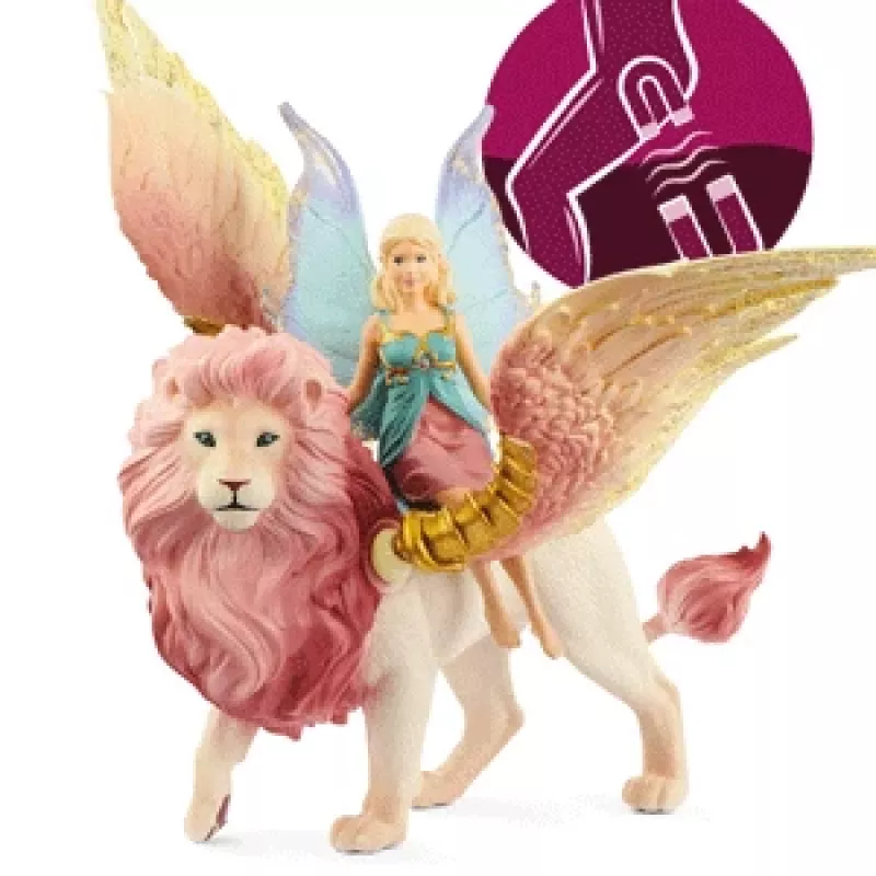 Figure Schleich BAYALA Fee im Flug auf geflügeltem Löwen