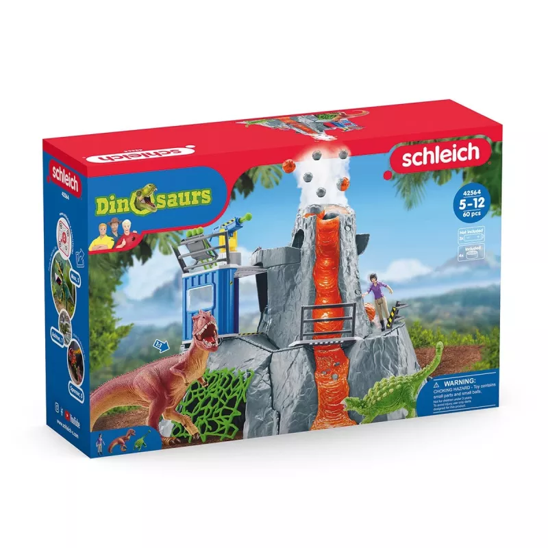 Animal Schleich Dinosaurs Volcano Expedition Base Camp Multicolour 42564