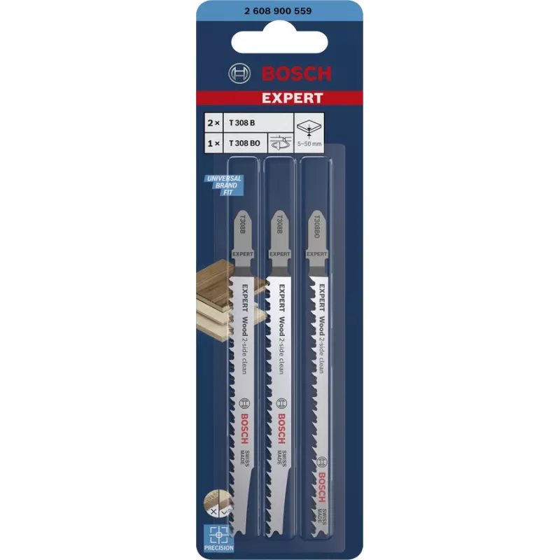 Bosch 2 608 900 559 Stichsäge-/Säbelsäge-/Multisägeblatt – Stichsägeblatt 3 Stück