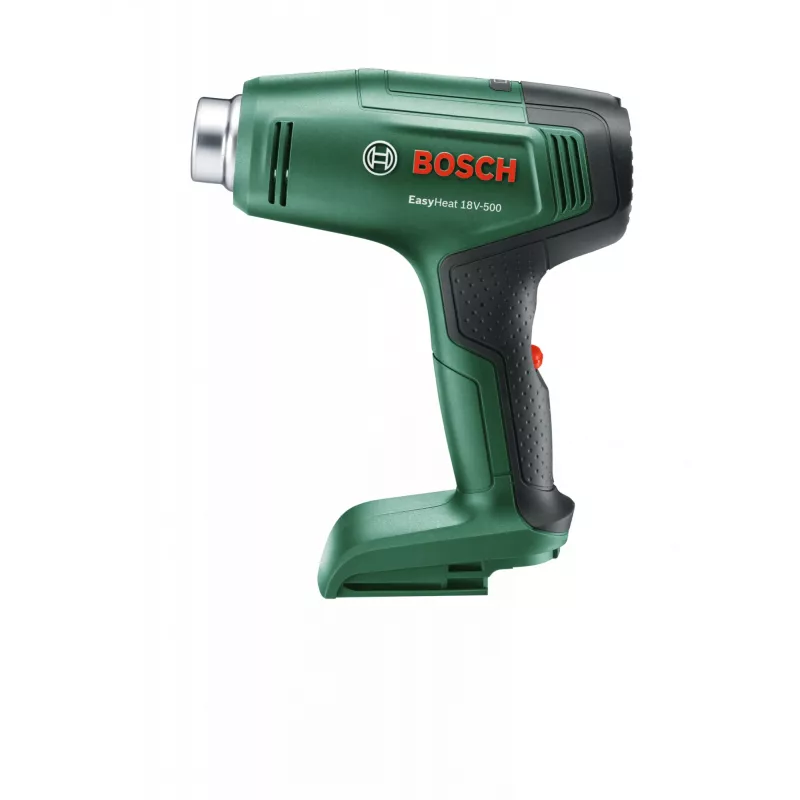 Heißluftpistole Bosch EasyHeat 18V-500 — kabellos, 72 W, 4-Ah-Akku, 350–450 °C, Pistolengriff, grün