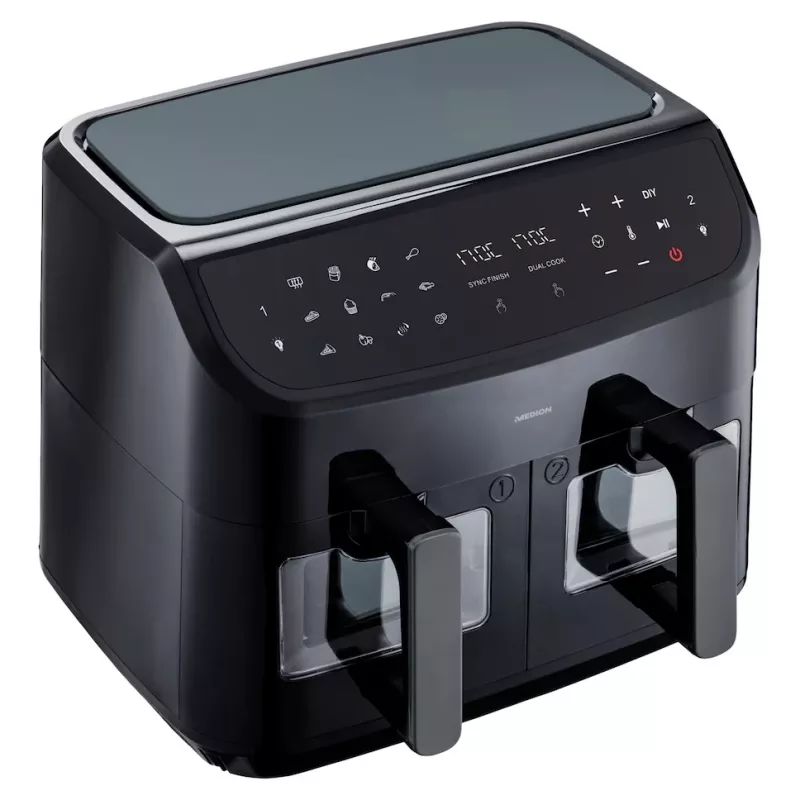 MEDION LIFE P20 Double 8,7 L 2600 W Heißluftfritteuse Schwarz