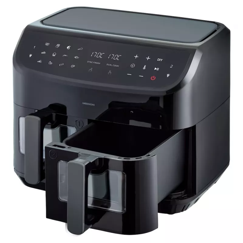 MEDION LIFE P20 Double 8,7 L 2600 W Heißluftfritteuse Schwarz