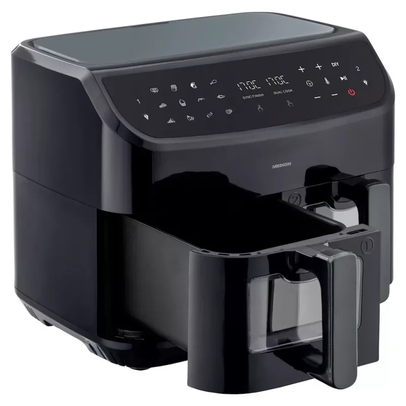 MEDION LIFE P20 Double 8,7 L 2600 W Heißluftfritteuse Schwarz
