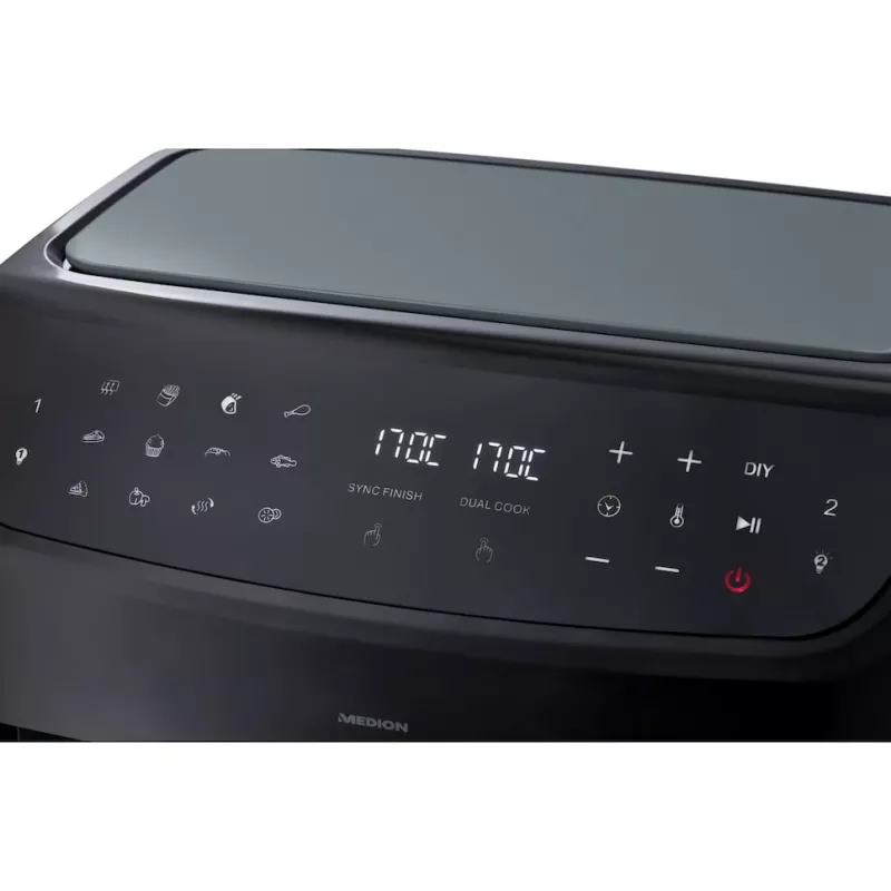 MEDION LIFE P20 Double 8,7 L 2600 W Heißluftfritteuse Schwarz