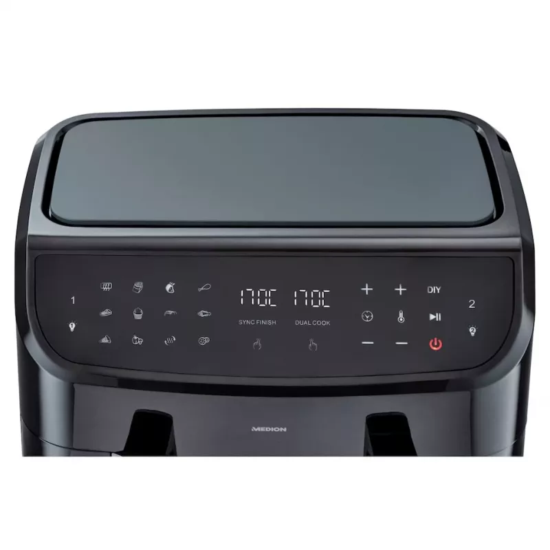 MEDION LIFE P20 Double 8,7 L 2600 W Heißluftfritteuse Schwarz