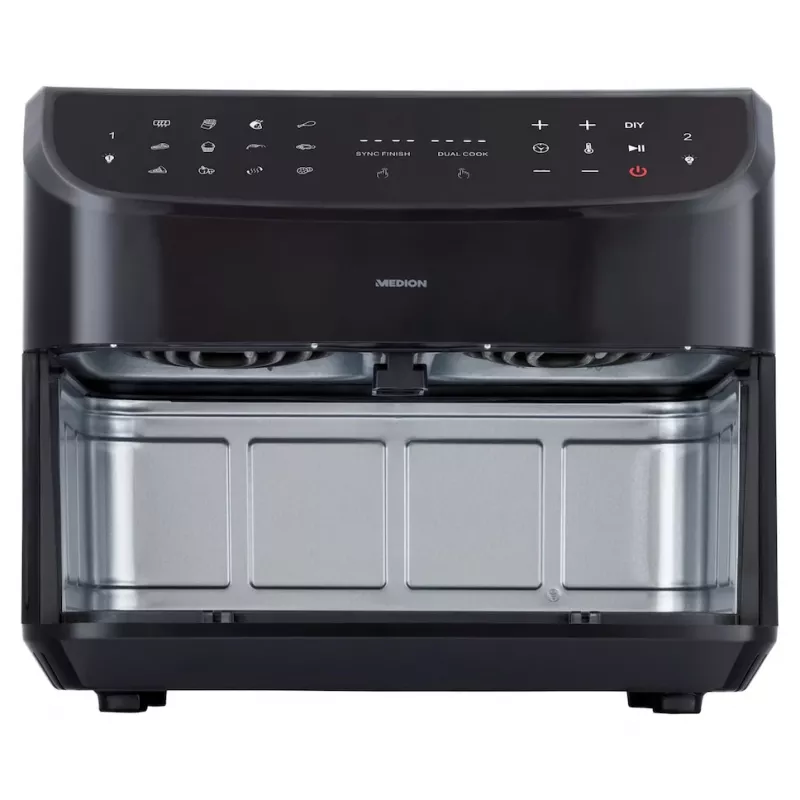 MEDION LIFE P20 Double 8,7 L 2600 W Heißluftfritteuse Schwarz
