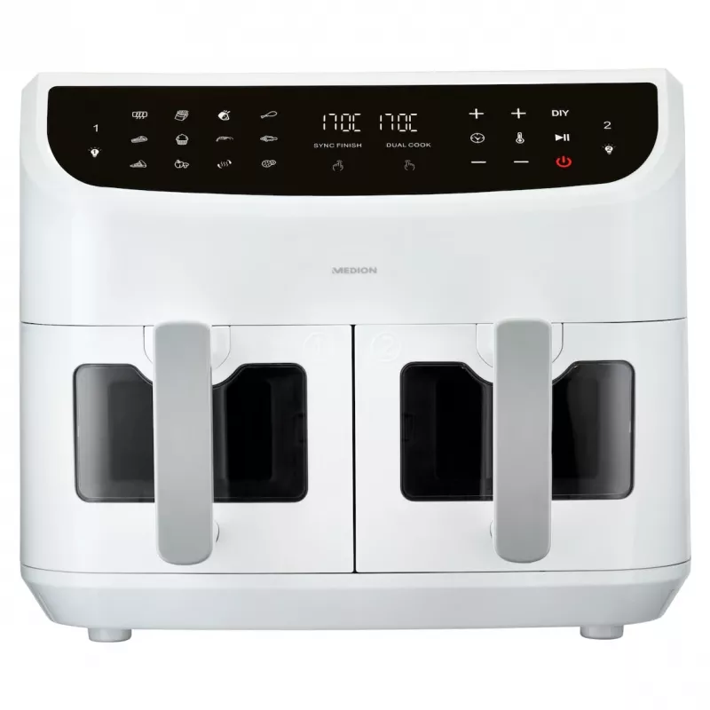 MEDION LIFE P20 Double 8.7 L 2600 W Heißluftfritteuse Weiß