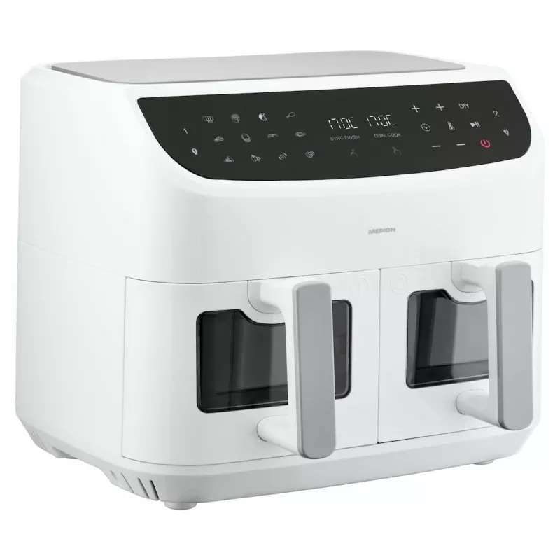 MEDION LIFE P20 Double 8.7 L 2600 W Heißluftfritteuse Weiß