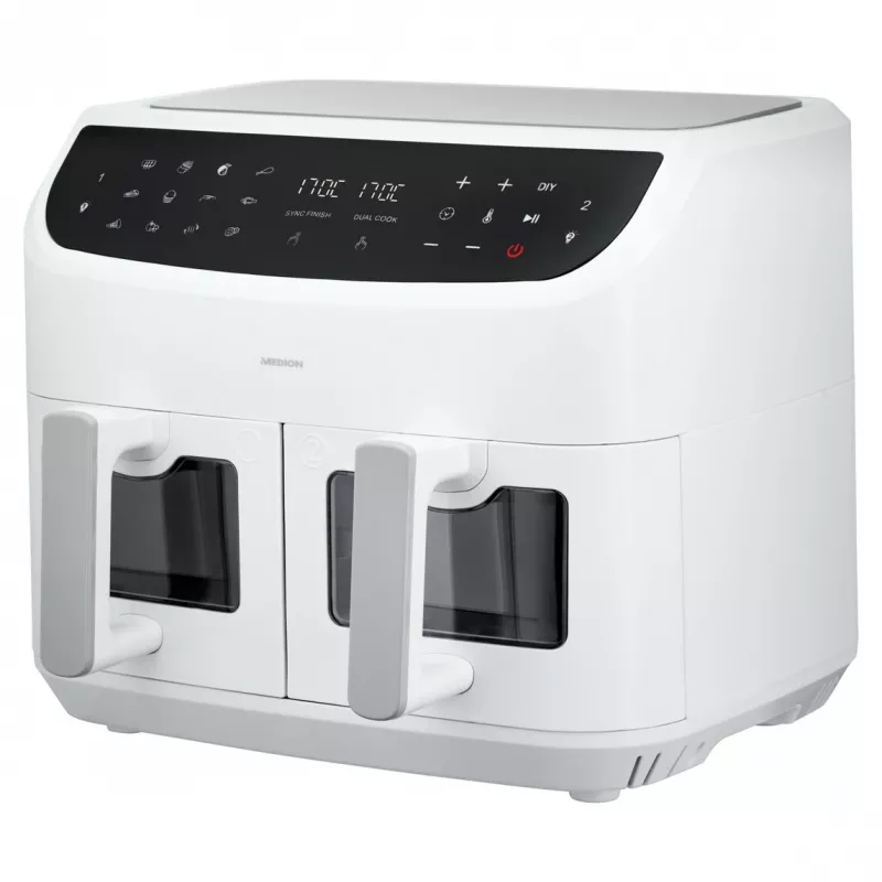 MEDION LIFE P20 Double 8.7 L 2600 W Heißluftfritteuse Weiß