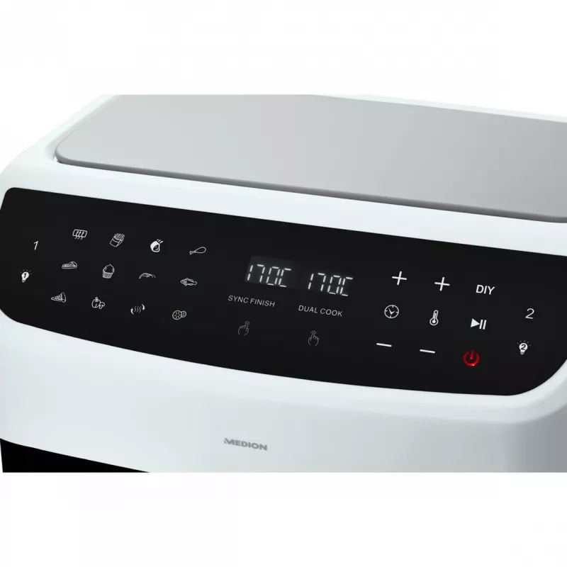 MEDION LIFE P20 Double 8.7 L 2600 W Heißluftfritteuse Weiß