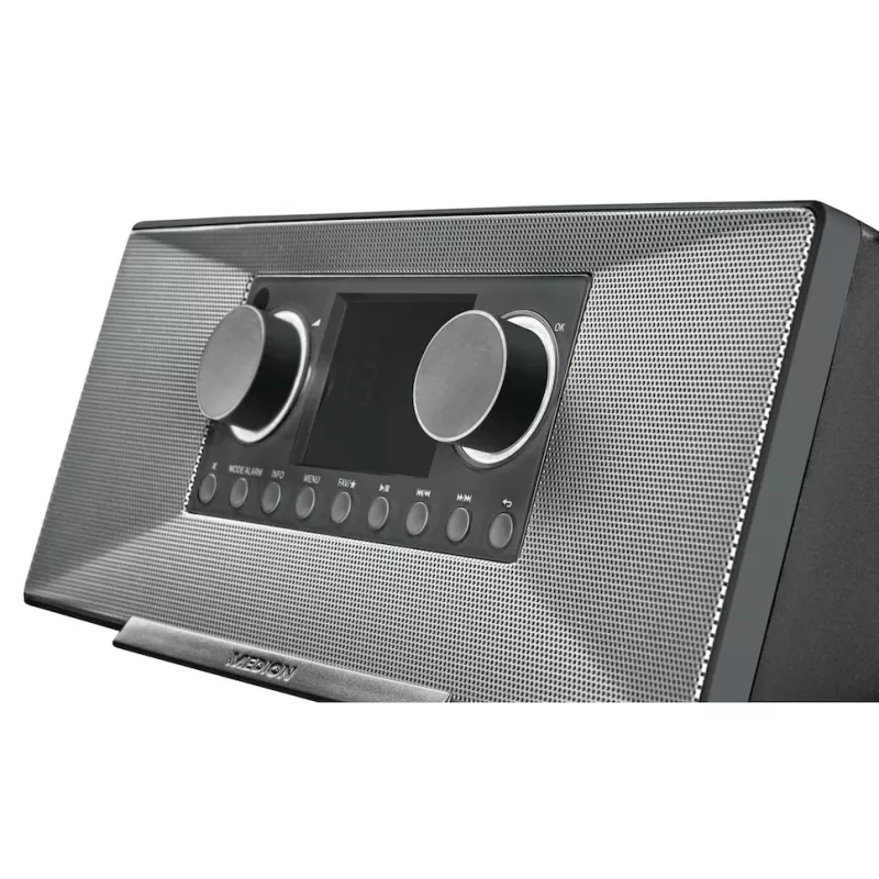 Internetradio MEDION LIFE P85333 — DAB+ / FM, 12 W RMS, 2,8 Zoll TFT, Wi‑Fi 802.11a/b/g, 3,5 mm Klinke, grau