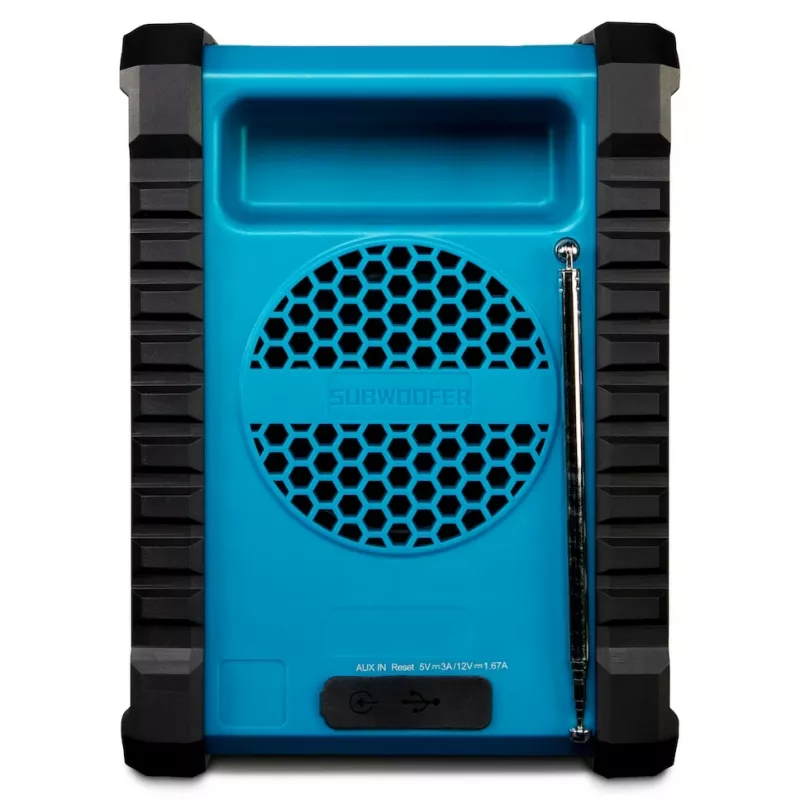 Tragbares Digitalradio MEDION LIFE E65895 (MD 43895) — PLL-Tuner, 10 W RMS, LCD, Bluetooth 10 m, IP54, externe Antenne, schwarz/blau