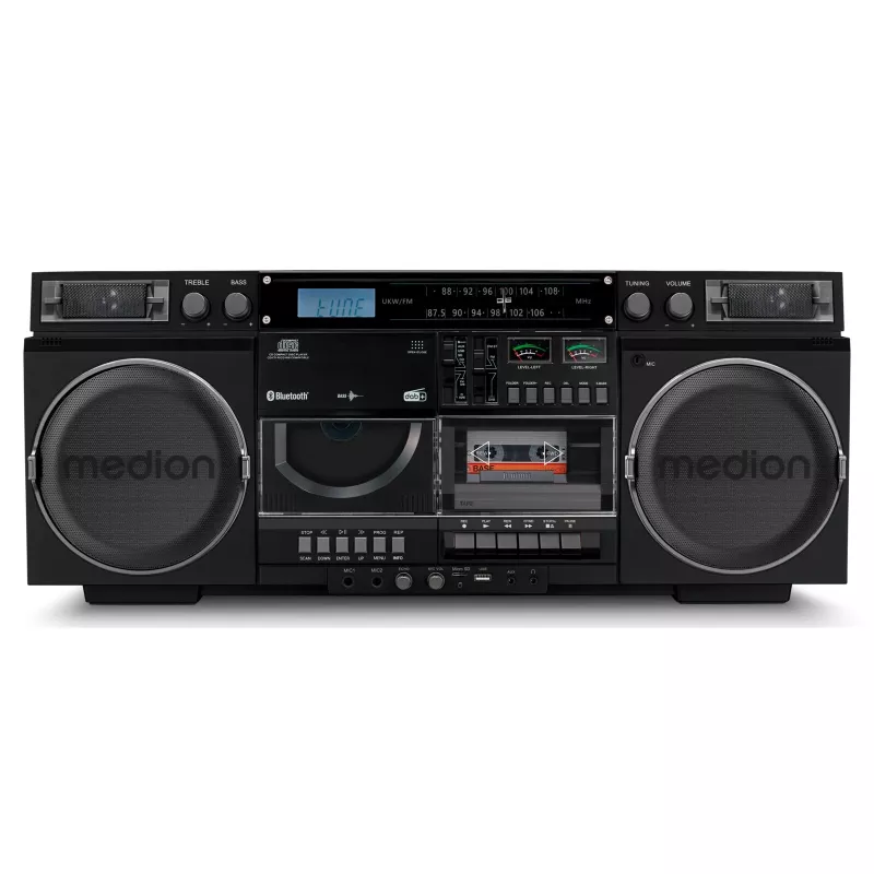 Musiksystem MEDION LIFE P66538 — 20 W, 2-Wege-Lautsprecher, DAB+/FM/PLL, Bluetooth, LCD-Anzeige, schwarz