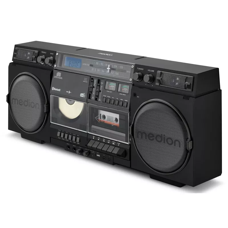 Musiksystem MEDION LIFE P66538 — 20 W, 2-Wege-Lautsprecher, DAB+/FM/PLL, Bluetooth, LCD-Anzeige, schwarz
