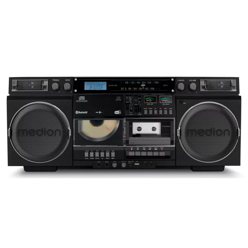 Musiksystem MEDION LIFE P66538 — 20 W, 2-Wege-Lautsprecher, DAB+/FM/PLL, Bluetooth, LCD-Anzeige, schwarz