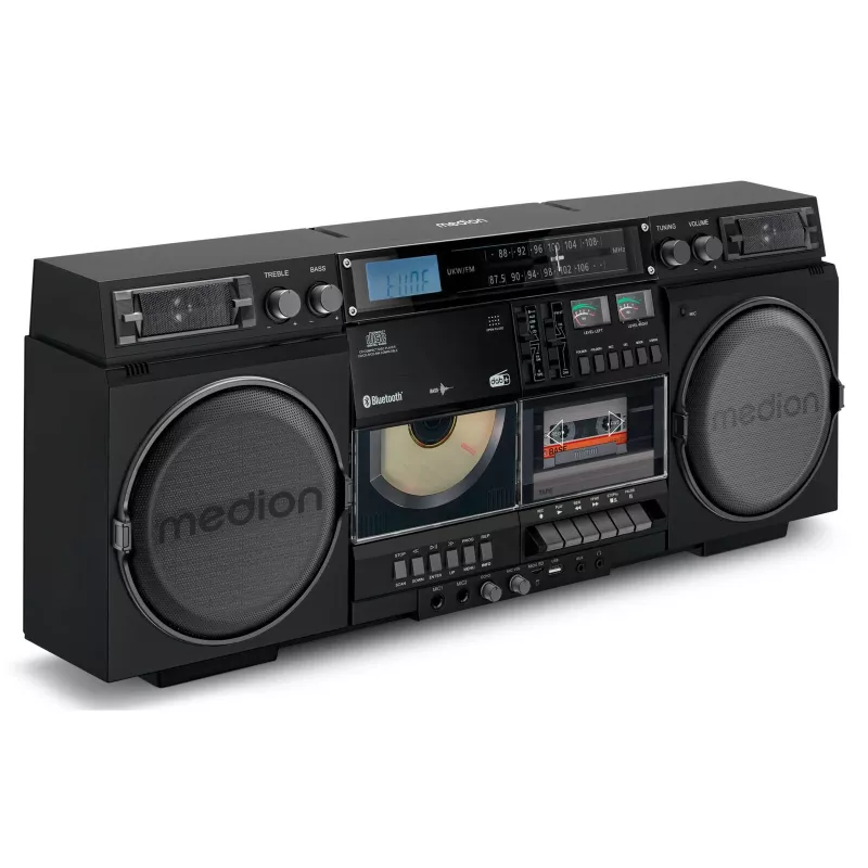 Musiksystem MEDION LIFE P66538 — 20 W, 2-Wege-Lautsprecher, DAB+/FM/PLL, Bluetooth, LCD-Anzeige, schwarz