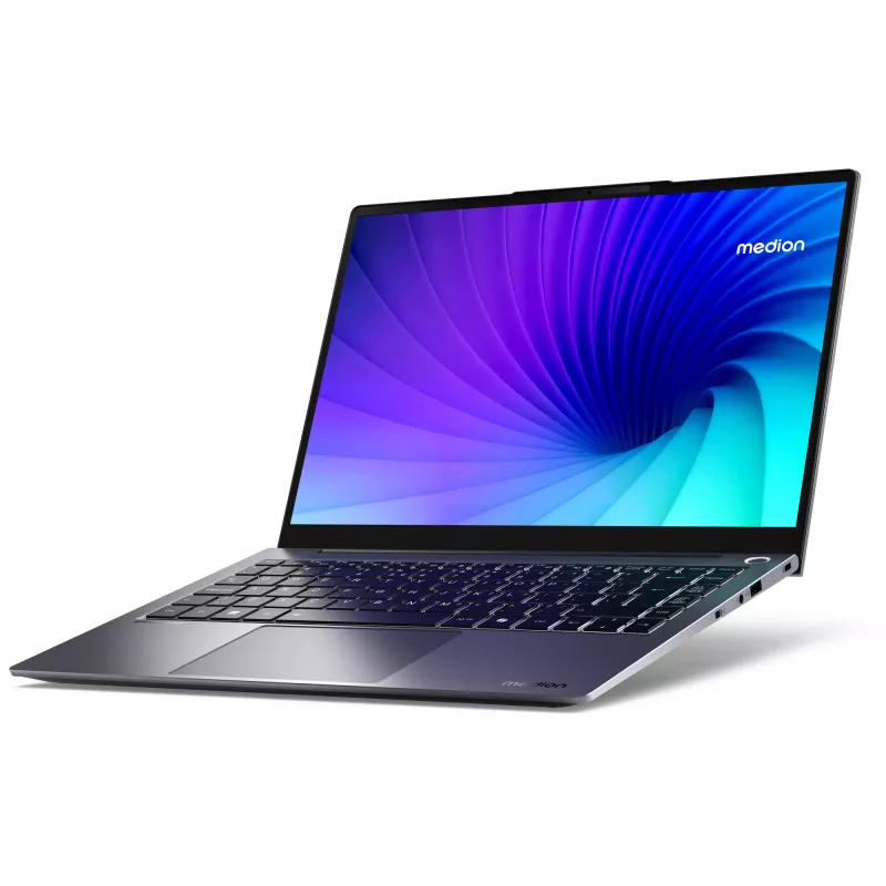 MEDION SPRCHRGD 14 S1 Elite MD62637 Snapdragon X1E-78-100 Laptop 35,6 cm (14 Zoll) WQXGA+ 16 GB LPDDR5-SDRAM 512 GB SSD Wi-Fi 6E (802.11ax) Windows 11 Home US-Englisch Grau