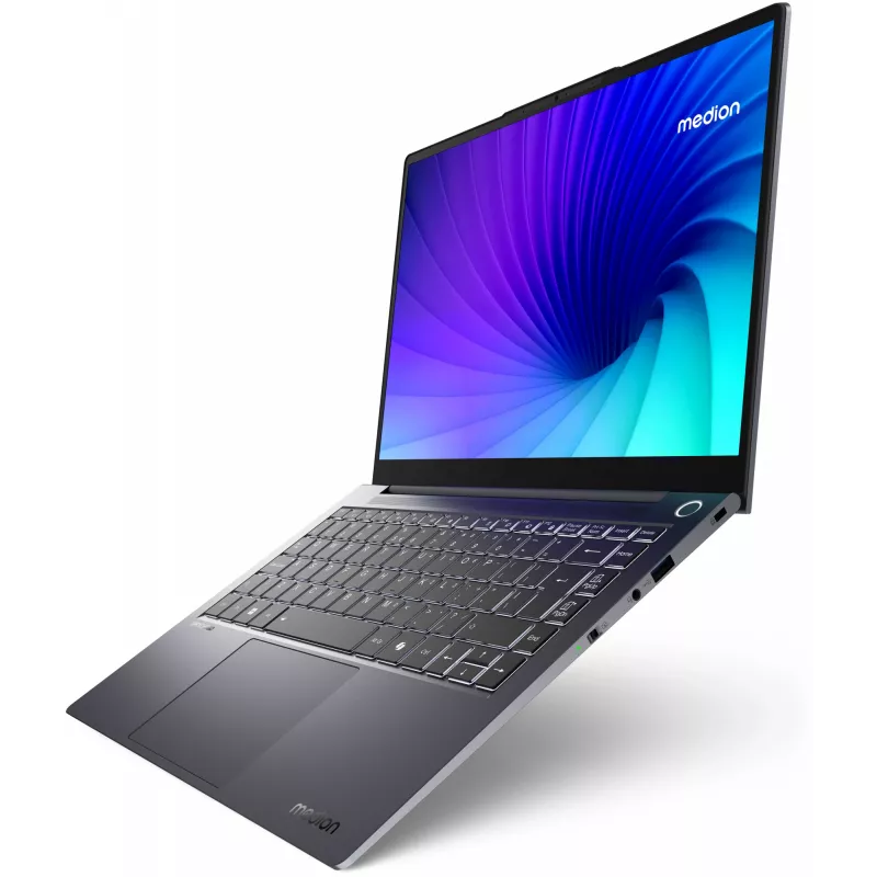 MEDION SPRCHRGD 14 S1 Elite MD62637 Snapdragon X1E-78-100 Laptop 35,6 cm (14 Zoll) WQXGA+ 16 GB LPDDR5-SDRAM 512 GB SSD Wi-Fi 6E (802.11ax) Windows 11 Home US-Englisch Grau