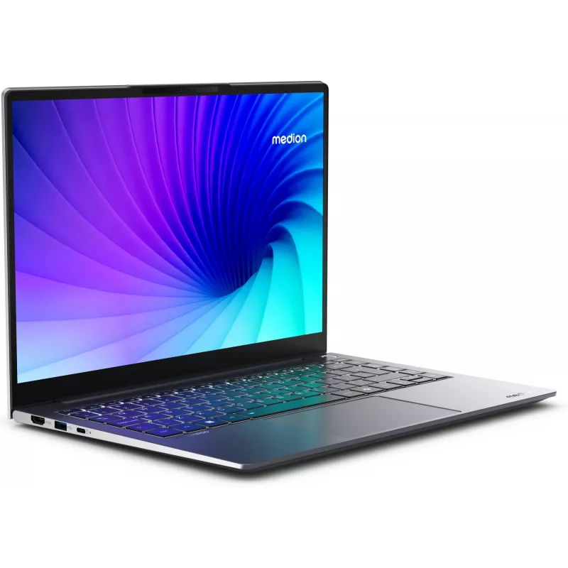 MEDION SPRCHRGD 14 S1 Elite MD62637 Snapdragon X1E-78-100 Laptop 35,6 cm (14 Zoll) WQXGA+ 16 GB LPDDR5-SDRAM 512 GB SSD Wi-Fi 6E (802.11ax) Windows 11 Home US-Englisch Grau
