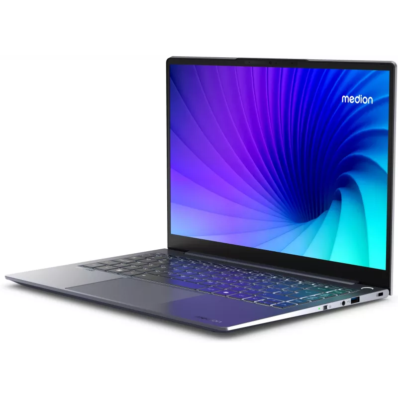 MEDION SPRCHRGD 14 S1 Elite MD62637 Snapdragon X1E-78-100 Laptop 35,6 cm (14 Zoll) WQXGA+ 16 GB LPDDR5-SDRAM 512 GB SSD Wi-Fi 6E (802.11ax) Windows 11 Home US-Englisch Grau