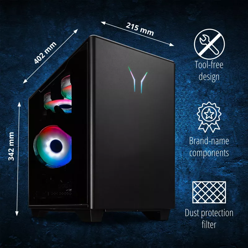 ERAZER Bandit P20 MD35462 Intel Core Ultra 7 265F 32 GB DDR5-SDRAM 1 TB SSD NVIDIA GeForce RTX 5070 Windows 11 Tower-PC Schwarz
