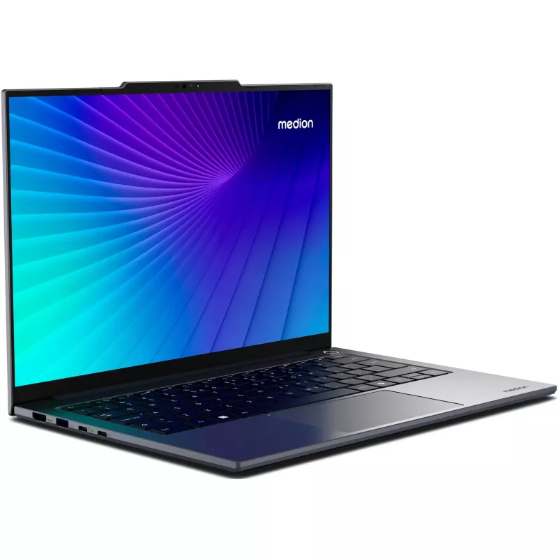 MEDION 30040132 Laptop Intel Core 5 120U 35,6 cm (14 Zoll) 2.8K 16 GB DDR4-SDRAM 512 GB SSD Wi-Fi 6 (802.11ax) Windows 11 Home Schwarz