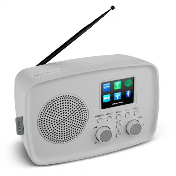 Internetradio MEDION 50078819 — DAB+/FM, Wi‑Fi (802.11a/b/g), 5 W RMS, 2,4 Zoll TFT-Display, Grau, Spotify-Unterstützung