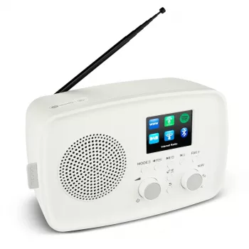 Internetradio MEDION 50078821 — DAB+/FM, Wi‑Fi 802.11a/b/g, 5 W RMS, 2.4 Zoll TFT, weiß