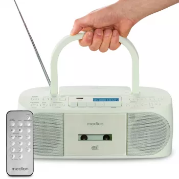 MEDION 50079334 Personal DAB+ FM PLL Radio, LCD-Anzeige, Bluetooth 10 m, 6 W RMS, 3,5 mm