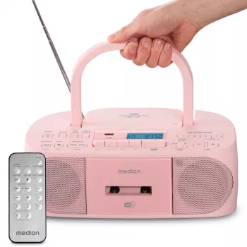 Persönliches Radio MEDION 50079336 — DAB+ FM PLL-Tuner, LCD-Anzeige, Bluetooth 10 m, 6 W RMS, 3,5-mm-Ausgang