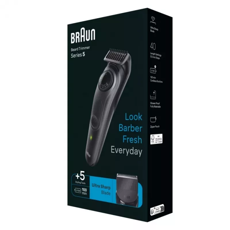 Braun BeardTrimmer 5 BT5420 Barttrimmer Akku 40 2 cm Schwarz
