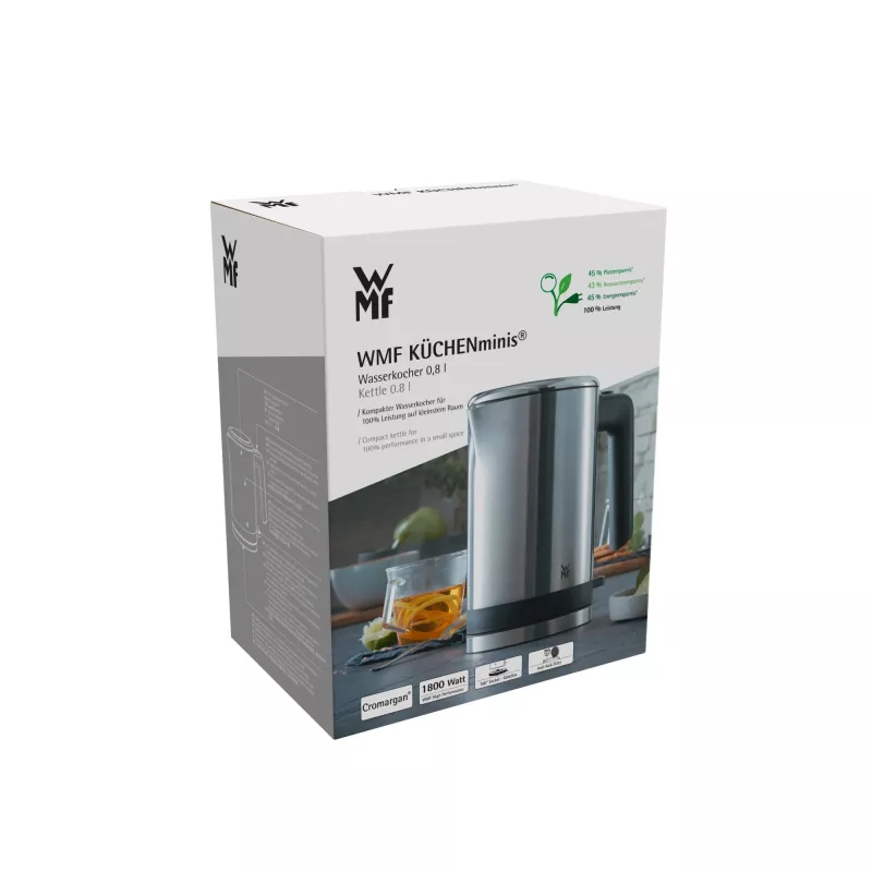 WMF KITCHENminis 0413140011 elektrischer Wasserkocher 0,8 l 1960 W Edelstahl