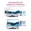 ICY BOX IB-HUB801-TB4 Thunderbolt 4 40000 Mbit/s Anthrazit, Schwarz