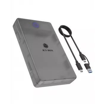 ICY BOX Spade Base 388 Gehäuse für 2,5 Zoll/3,5 Zoll SATA SSD/HDD
