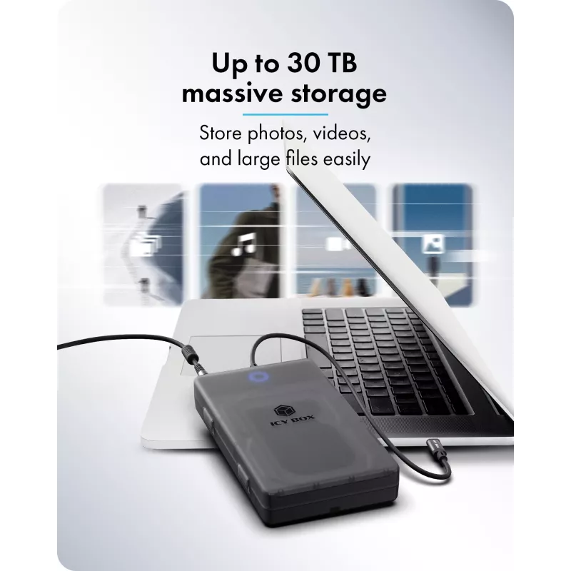 ICY BOX Spade Base 388 Gehäuse für 2,5 Zoll/3,5 Zoll SATA SSD/HDD