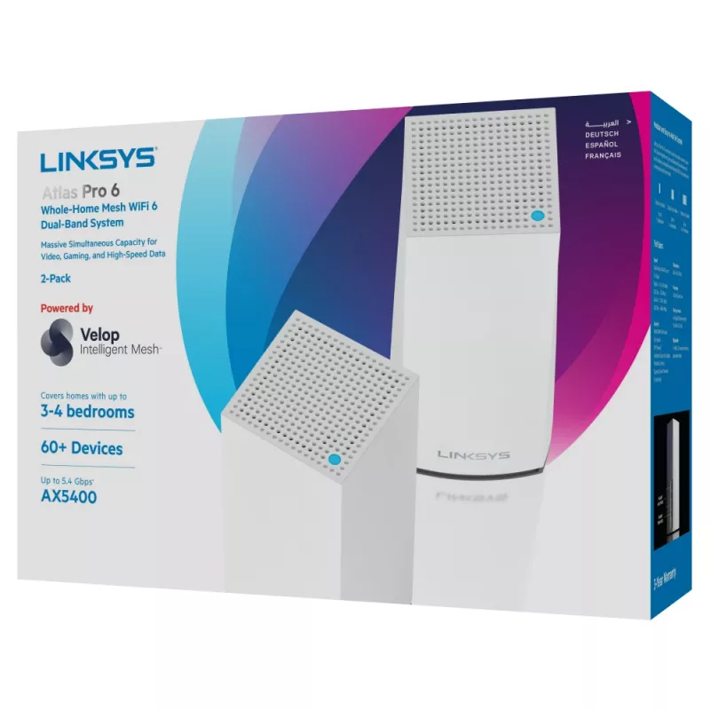 Linksys AX5400 Whole Home Mesh WiFi 6 Dual-Band System, 2er-Pack
