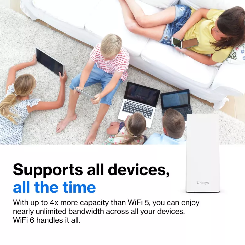 Linksys AX5400 Whole Home Mesh WiFi 6 Dual-Band System, 2er-Pack