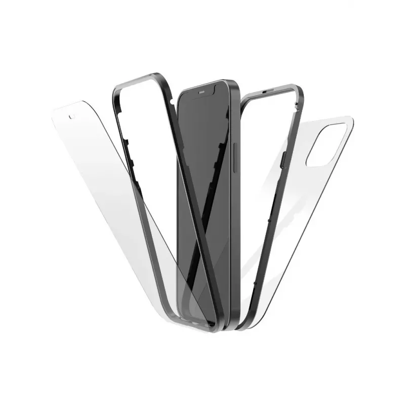 Hama 360° Glas Handyhülle 15,5 cm (6,1 Zoll) Hülle Schwarz, Transparent