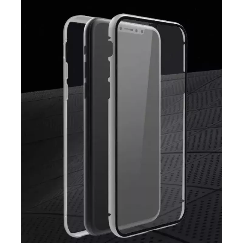Hama 360° Glas Handyhülle 15,5 cm (6,1 Zoll) Abdeckung Silber, Transparent