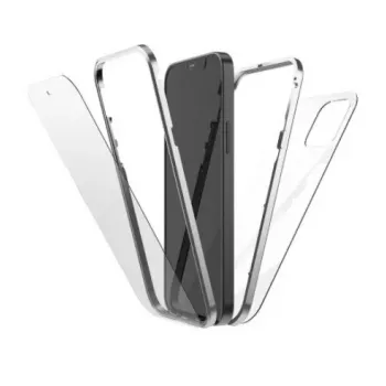 Hama 360° Glas Handyhülle 15,5 cm (6,1 Zoll) Abdeckung Silber, Transparent