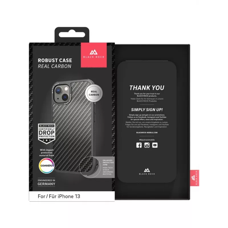 Hama Robust Real Carbon Handyhülle 15,5 cm (6,1 Zoll) Cover Schwarz